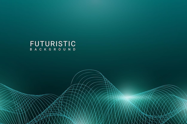 Abstract futuristic wave with light effect background vector graphic