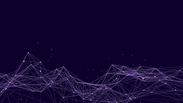 abstract futuristic wave with moving dots flow of particles vector cyber technology illustration