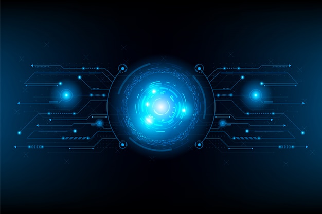 Abstract futuristisch circuit. verbindingslijncircuit.