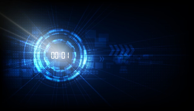 Abstract Futuristische technologie achtergrond met digitaal nummer timer concept en aftelling