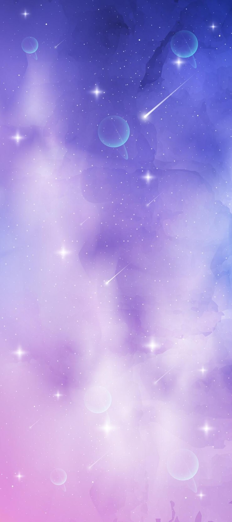 Vector abstract galaxy background with stars and planets