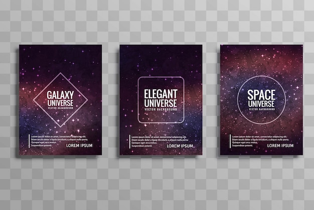 Abstract galaxy colorful business brochure set