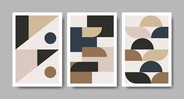 Abstract gallery design. Minimalist style layout with geometric shape composition.