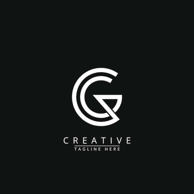 Abstract GC or CG letter logo vector icon.