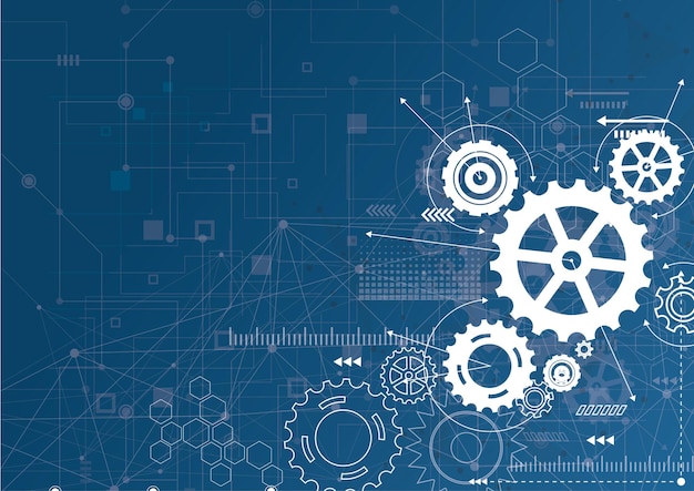 Abstract meccanismo della ruota dentata sfondo tecnologia della macchina illustrazione vettoriale