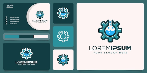 Ingranaggio astratto con design del logo del laboratorio