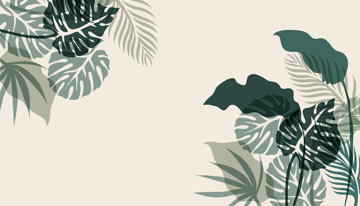 Vector abstract gebladerte en botanisch patroon groen tropisch bos behang