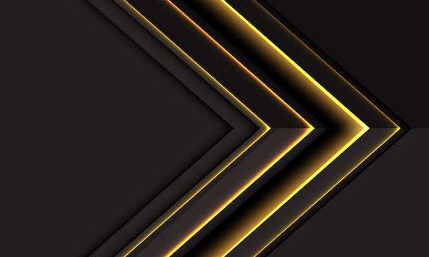 Abstract geel licht zwarte pijl richting geometrische futuristische technologie achtergrond vector