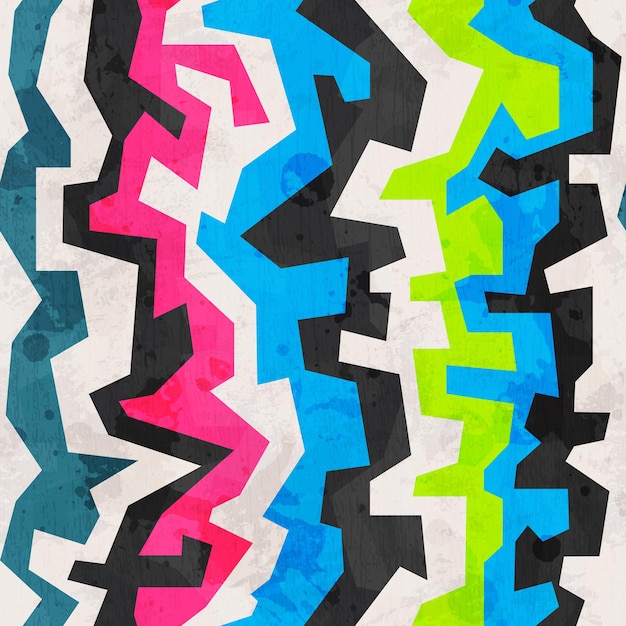 Abstract gekleurd geometrisch grunge naadloos patroon