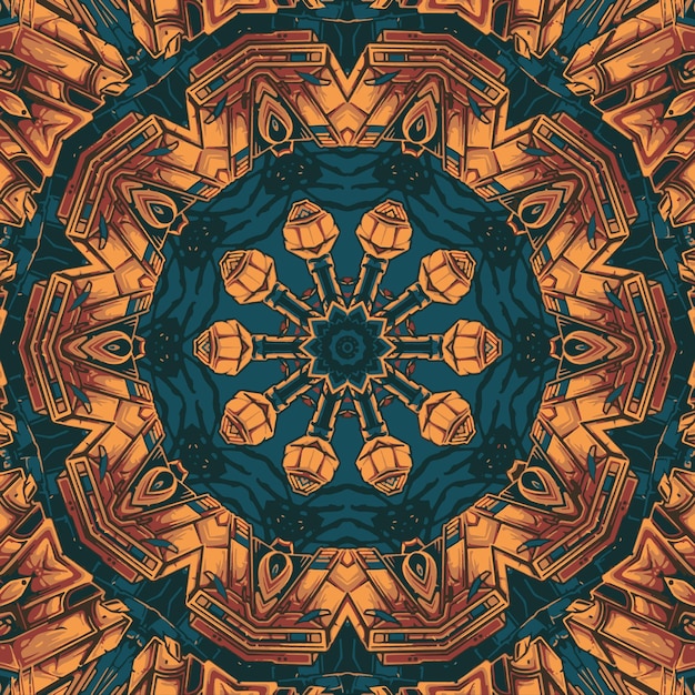 Abstract gekleurde fractal met caleidoscopisch patroon Illustratie voor ontwerp Heldere bloem