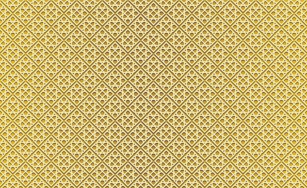ベクトル 抽象的な幾何学的なアラビア語のシームレスなパターン金色の背景光と影のベクトル