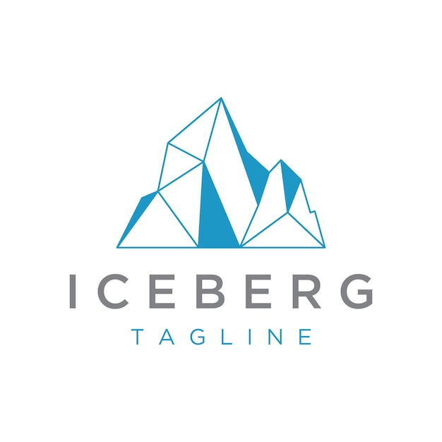 Abstract geometric arctic iceberg Logo design minimalistic vector illustration