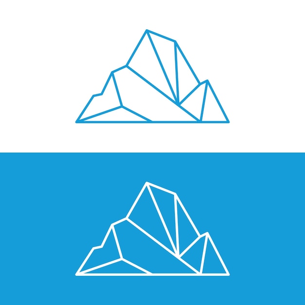 抽象的な幾何学的な北極の氷山のロゴ デザイン ミニマルなベクトル図