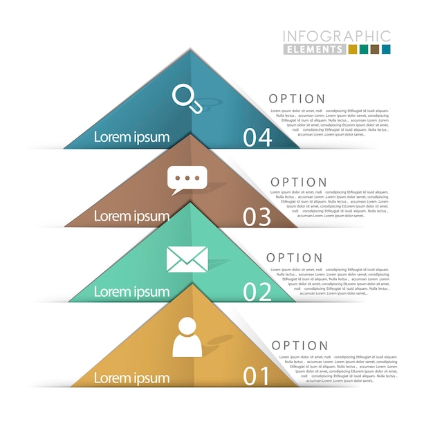 Abstract geometric arrow flow infographic elements template