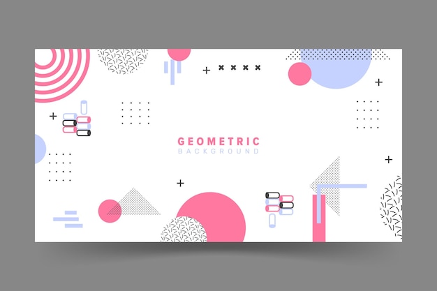 abstract geometric background, 3 colors with elements