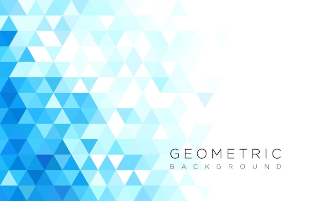 Vector abstract geometric background blue color with triangle shapes