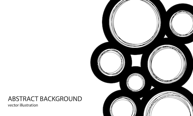 Abstract geometric background circle ring black white shape