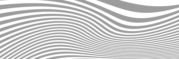 Abstract geometric background curved lines shades of gray vector banner