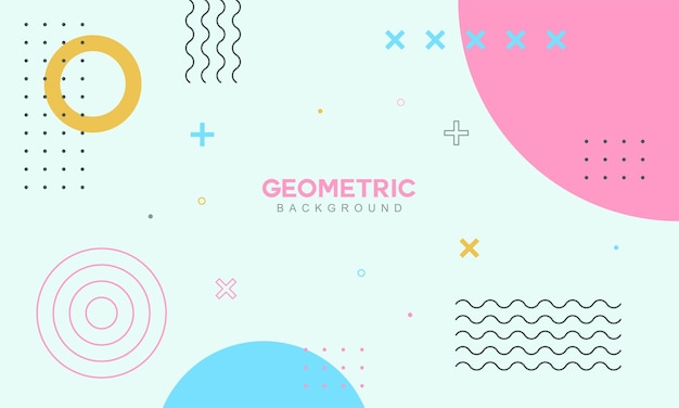 Abstract geometric background in memphis style