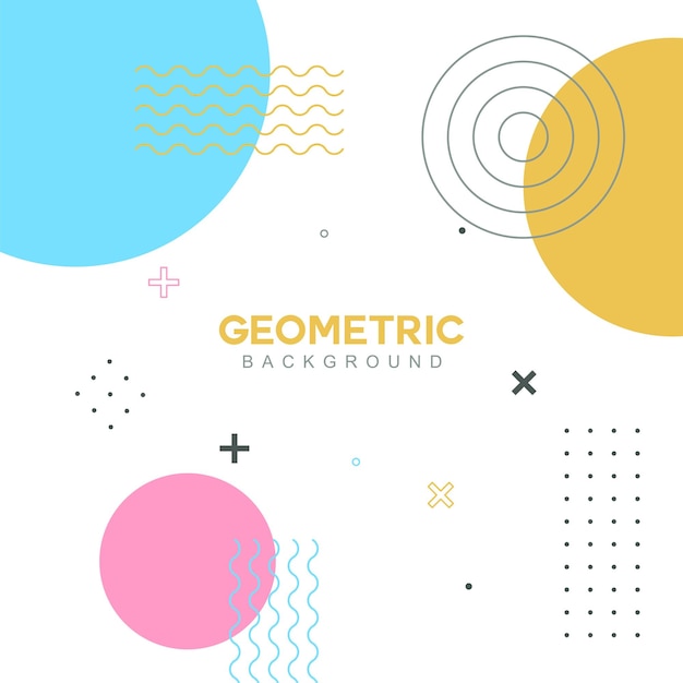 Abstract geometric background in memphis style