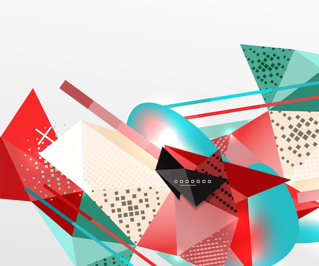 Vector abstract geometric background polygonal triangle elements lines and material textures holographic elements vector modern abstract template