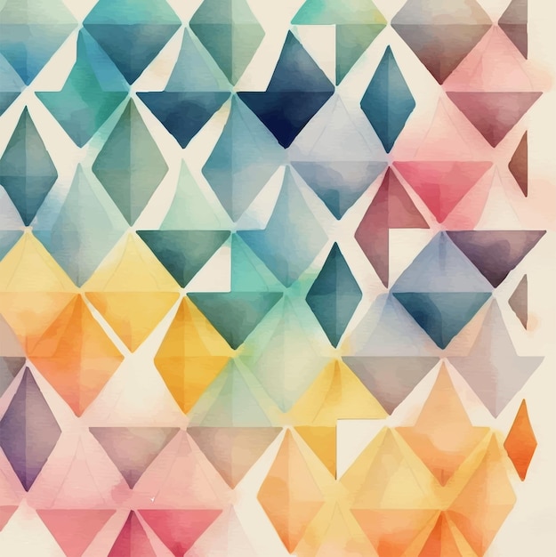 Vector abstract geometric background potternposter watercolor rub