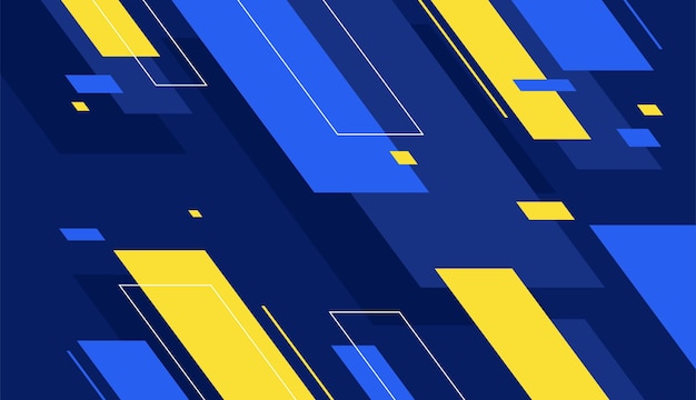 Vector abstract geometric background premium vector with blue and yellow color