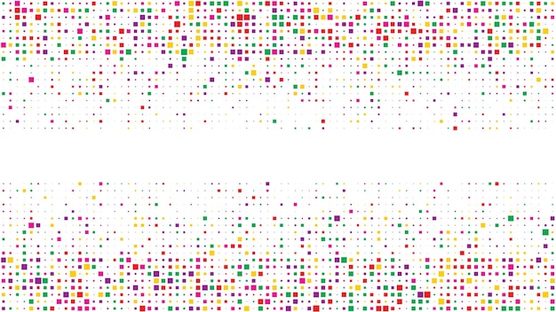 Abstract geometric background of squares. Multicolor pixel background with empty space. Vector illustration.