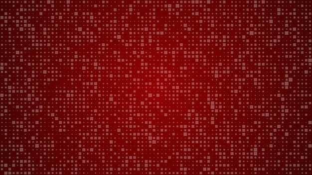 Fondo geometrico astratto dei quadrati. sfondo pixel rosso con spazio vuoto. illustrazione vettoriale.