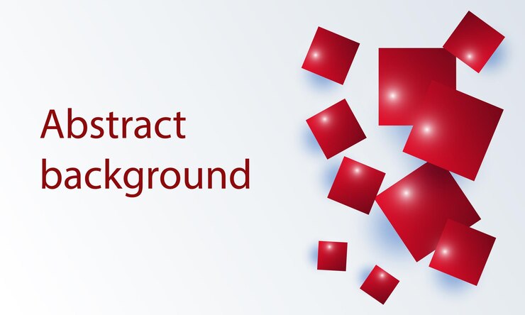 Vector abstract geometric background on white red squares template sale, poster, invitation, packaging, web