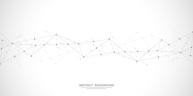 Vector abstract geometric background with connecting dots and lines