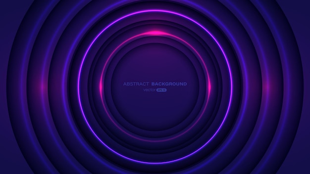 Abstract geometric background with dark blue circle shapes and rings light effect