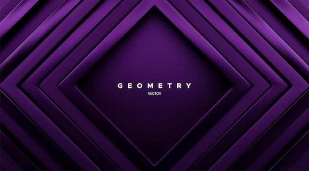 Abstract geometric background with dark purple concentric square frames