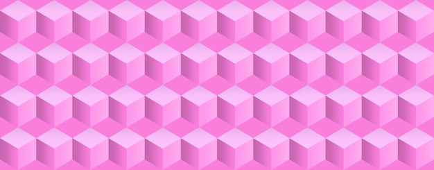 Abstract geometric background with gradient 3d cubes pattern in pink coloros