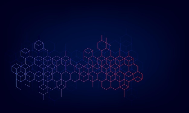 Vector abstract geometric background with isometric digital blocks blockchain concept and modern technology