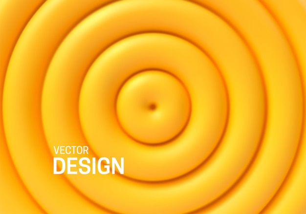 Abstract geometric background with yellow concentric shapes