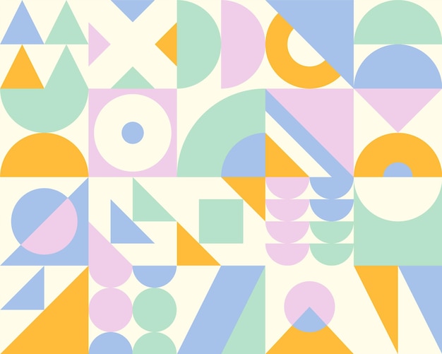 abstract geometric banner in bauhaus style