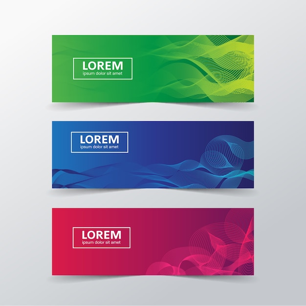 Vector abstract geometric banner collection