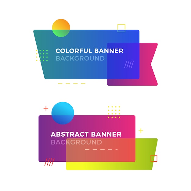 Abstract geometric banner in memphis design style