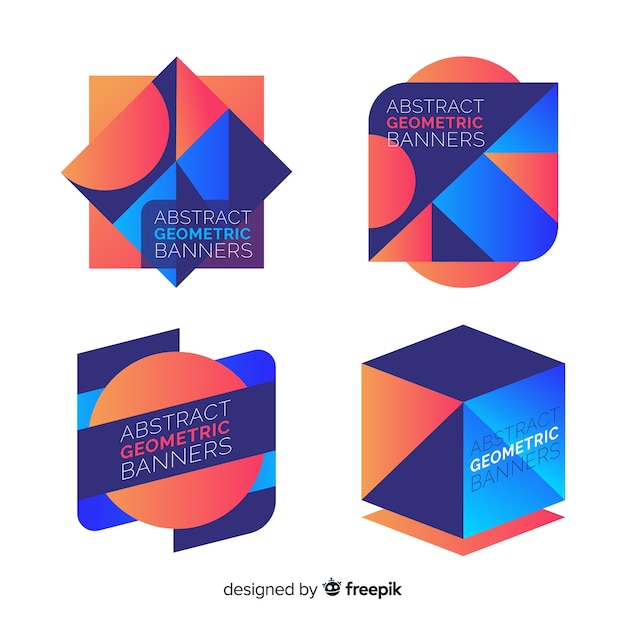Vector abstract geometric banners