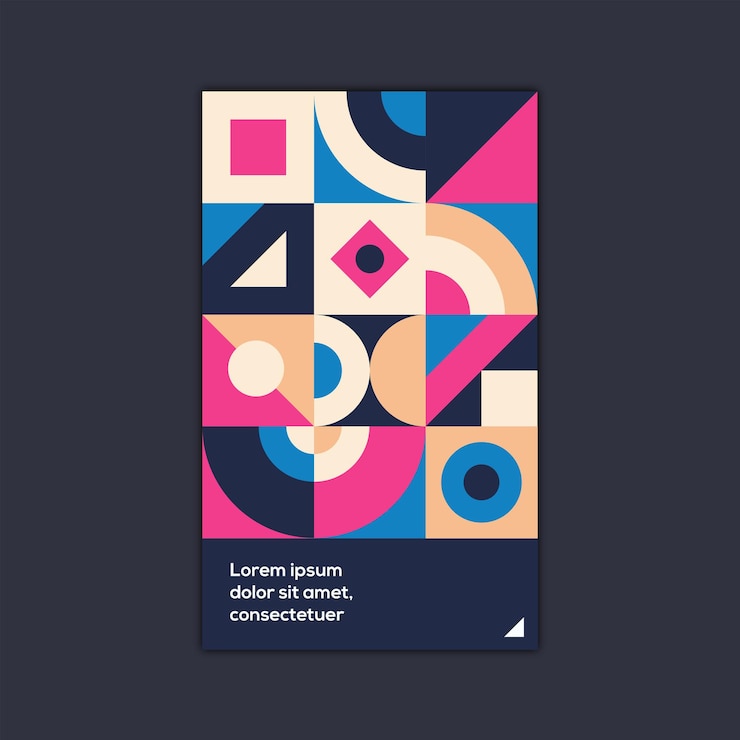 Vector abstract geometric bauhaus background premium vector