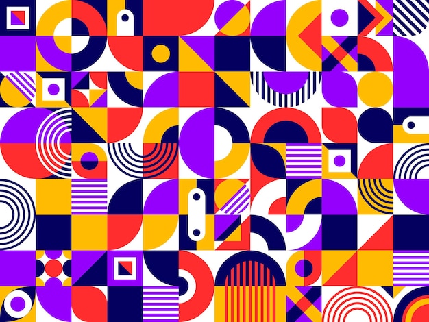 Abstract geometric bauhaus elements pattern