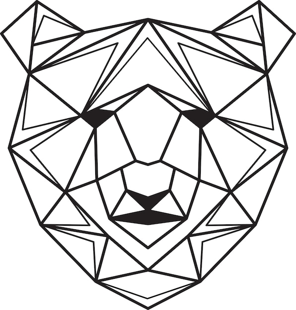 abstract geometric bear for cutting on a plotter