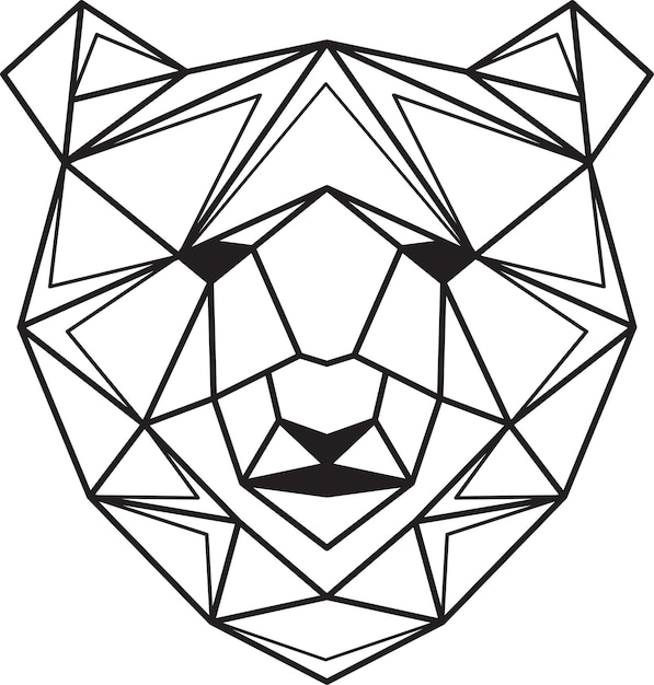 Vector abstract geometric bear for cutting on a plotter