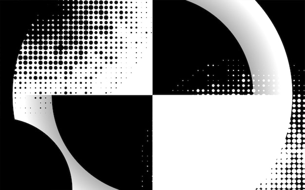 Vector abstract geometric black and white circles