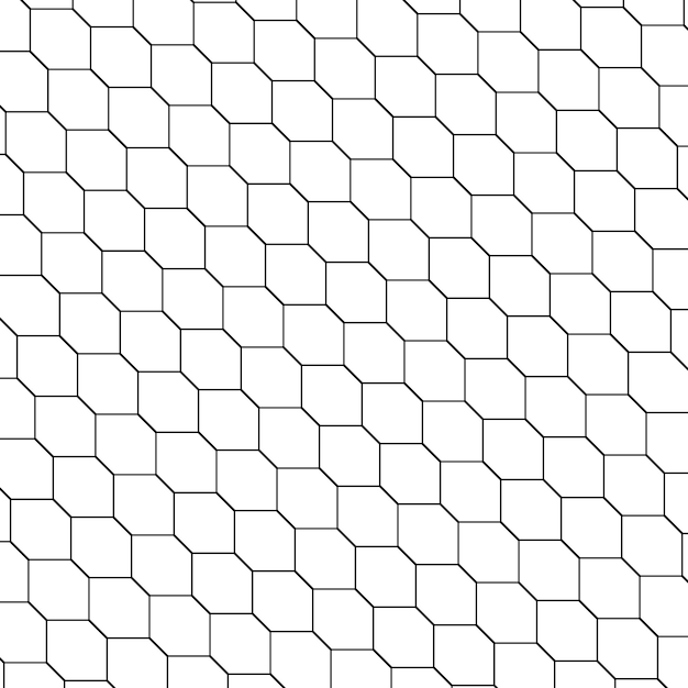 Abstract geometric black and white hexagon honeycomb graphic tiles pattern