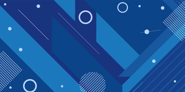 Abstract geometric blue banner background