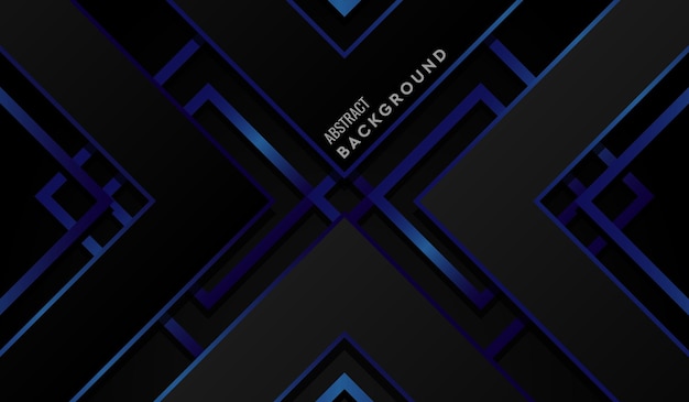 Vettore astratto geometrico blu e nero moderno sfondo