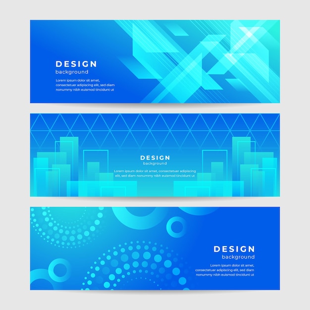 Abstract geometric blue wide background banner layout design Blue abstract vector long banner Minimal background with copy space for text Modern abstract gradient light blue banner background