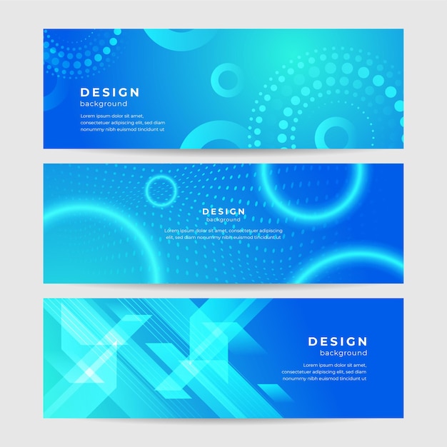 Abstract geometric blue wide background banner layout design blue abstract vector long banner minimal background with copy space for text modern abstract gradient light blue banner background